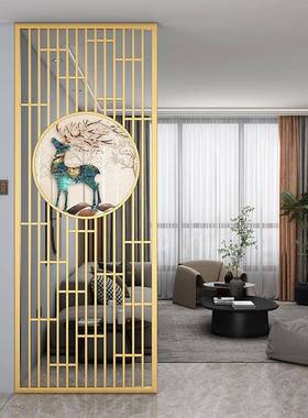 铁艺屏风隔断镂空入户进门玄关简约现代轻奢餐厅客厅不锈钢格栅