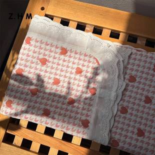 一等品花边枕巾2025新款纯棉优质枕头巾100全棉一对纱布防头油垫