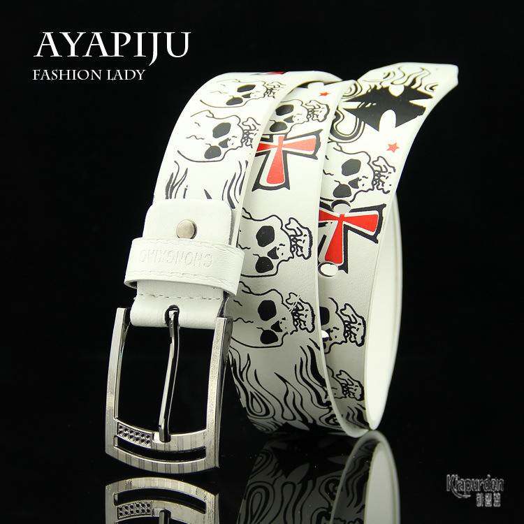 【官方旗舰】腰带男设计感小众新款骷髅头男士皮带女式装饰青少年