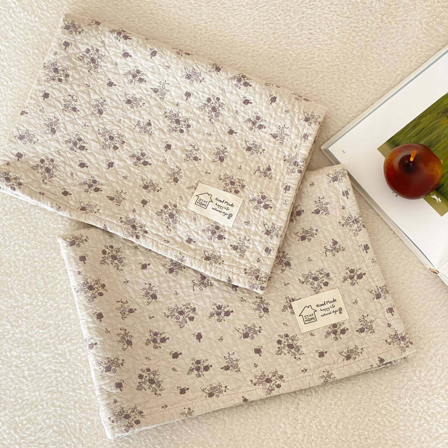 韩系小碎花纱布枕巾纯棉一对装成人2025新款全棉枕头巾四季防头油,床上用品,枕巾,淘宝优惠券,粉丝福利购,淘宝优惠卷