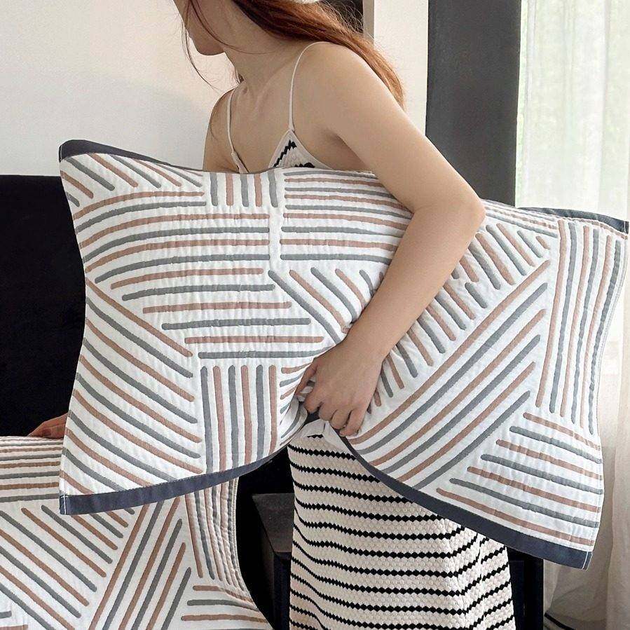 罗兰度北欧纱布枕巾纯棉一对装家用成人全棉枕头巾吸汗防头油盖巾,床上用品,枕巾,淘宝优惠券,粉丝福利购,淘宝优惠卷