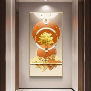 入门玄关装饰画晶瓷挂画轻奢高级感高端挂画2023新款大芬油画村