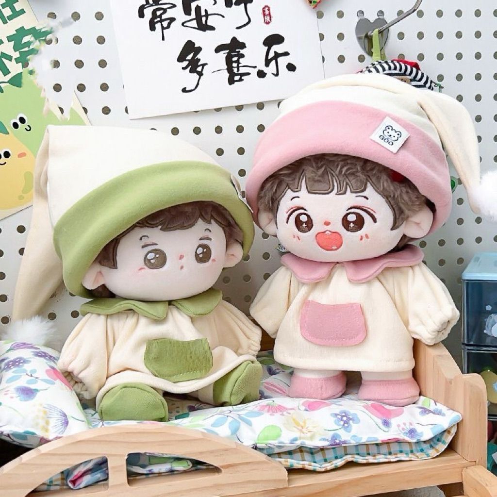 原创娃衣10/15/20/40cm棉花娃娃衣服平价家居服睡衣帽鞋子三件套