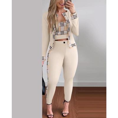 Fashion Women's Vest Cardigan Leggings Three Piece Set Hot