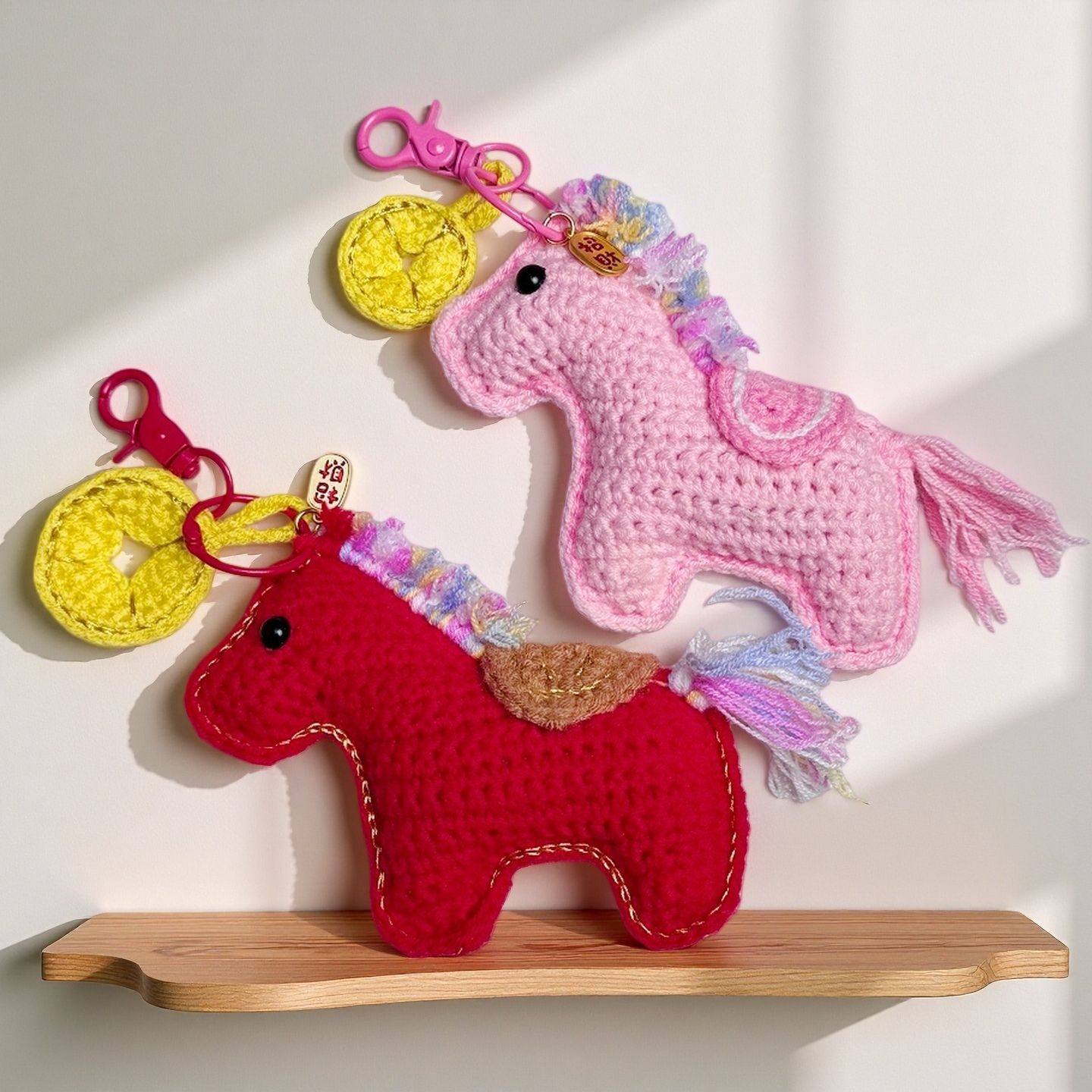 新年小马钩织马上有钱挂件钩织毛线diy材料包钥匙扣小马牛奶棉线,节庆用品/礼品,创意玩偶,淘宝优惠券,粉丝福利购,淘宝优惠卷
