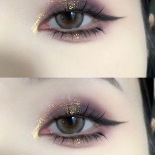 生人勿近~清冷风 灰咖紫色小烟熏眼妆学生舞台妆哑光黑暗紫咖眼影