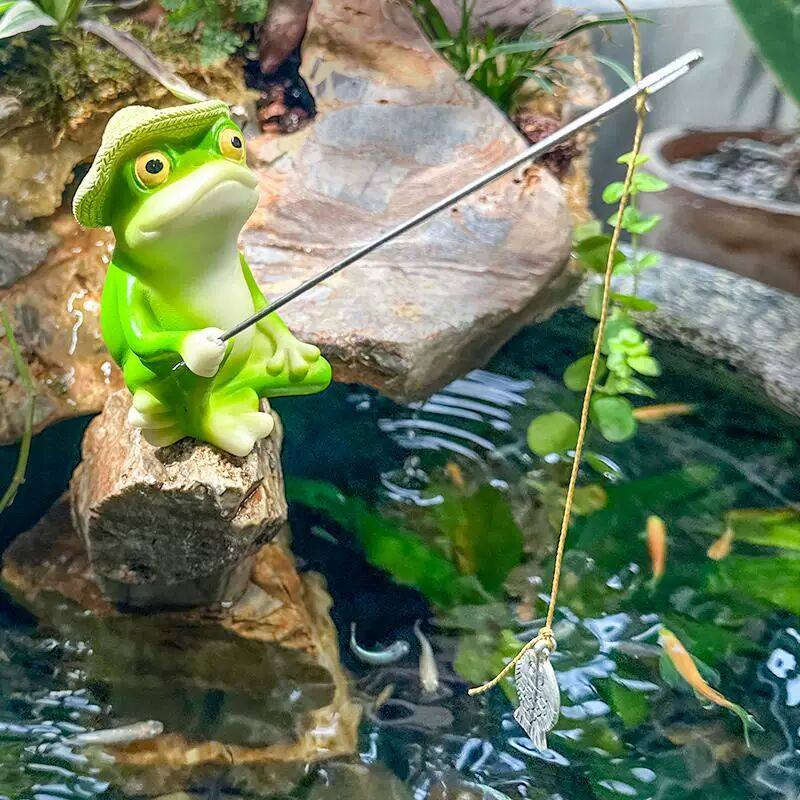 户外庭院花园装饰品摆件鱼池假山造景树脂小青蛙钓鱼创意景观雕塑,家居饰品,户外/庭院摆件,淘宝优惠券,粉丝福利购,淘宝优惠卷