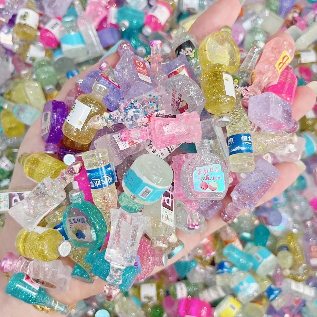 diy细闪小迷你小酒瓶子创意手工仿真饰品儿童树脂配件玩具摆件