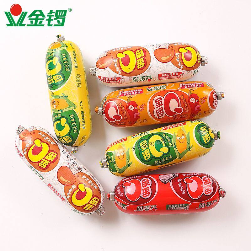 金锣Q香火腿肠趣肠80g香肠蘑菇整箱孜然玉米香辣即食休闲零食