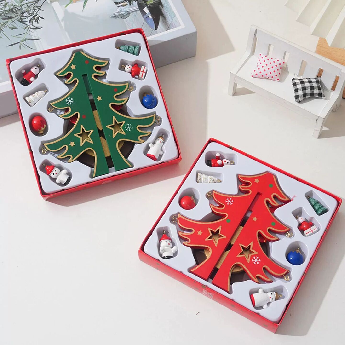Christmas Wooden Christmas Tree Children'S Gift Diy Shopping