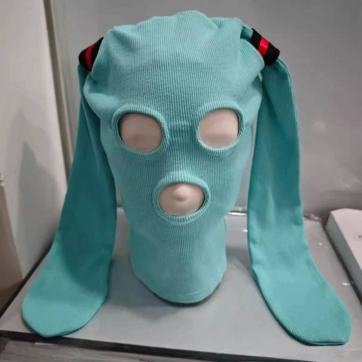 2025新款初音未来绑匪蒙面头套游戏帽子cosplay搞怪面具动漫道具