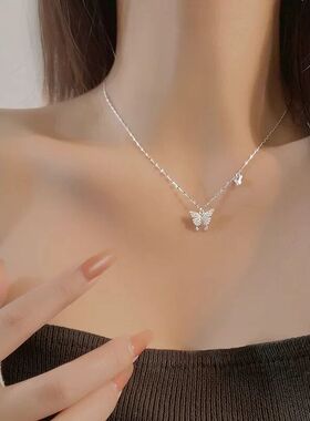 Star Ray 2026新款 S999纯银 蝴蝶锁骨项链女轻奢生日礼物送女友