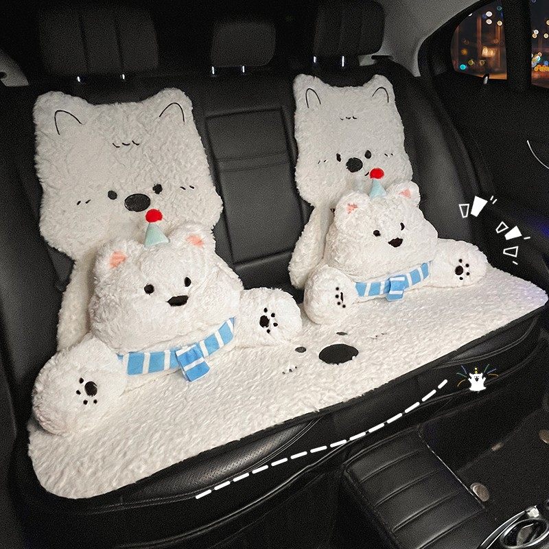 冬季汽车坐垫毛绒保暖女士卡通可爱西高地四季通用后排座椅套冬天,居家布艺,腰靠垫,淘宝优惠券,粉丝福利购,淘宝优惠卷