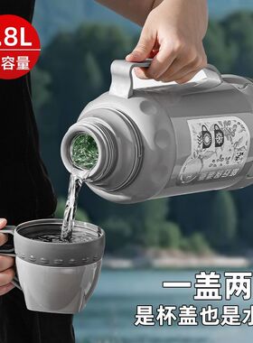 2025新款保温水壶超大容量学生宿舍运动水壶加厚真空内胆防摔防爆