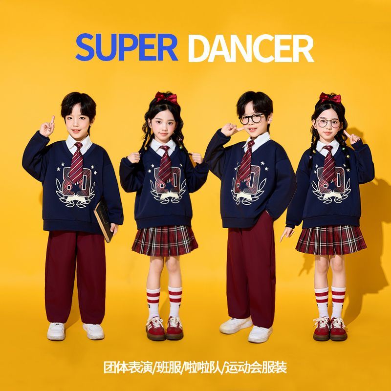 儿童啦啦队表演服小学生英伦学院风运动会团体合唱演出幼儿园班服