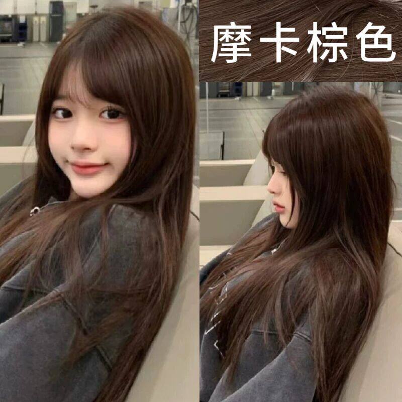 摩卡棕色染发剂膏自己在家染发泡泡沫天然植物纯男女无刺激正品牌