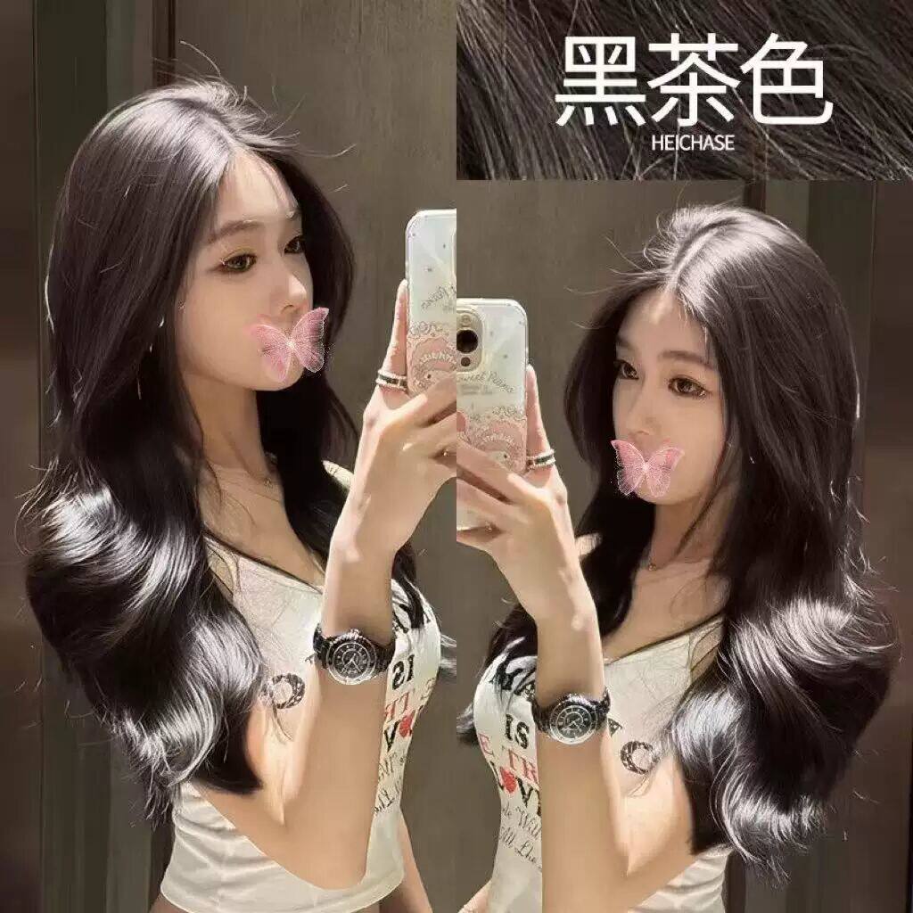 免漂黑茶色泡泡沫染发剂膏天然无刺激纯自己在家染植物显白流行色