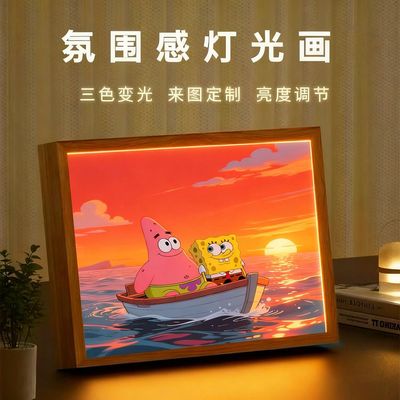 海绵宝宝与派大星发光画小夜灯