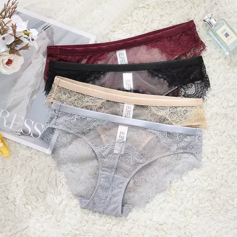 2026爆款蕾丝性感透明内裤女无痕纯棉裆抗菌纯欲薄款低腰包臀少女