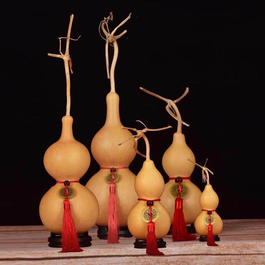 空调上葫芦摆件真葫芦挂件大摆件超大巨型中国结手绘客厅办公室玄