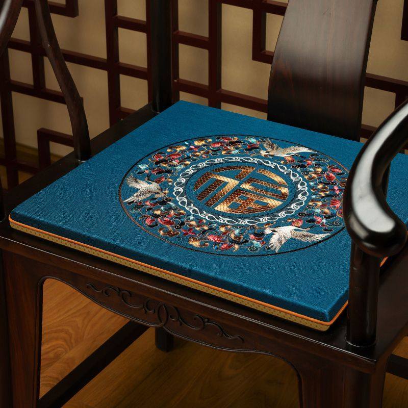 新中式红木椅子坐垫茶椅垫座椅垫实木圈椅四季茶桌通用乳胶垫子