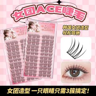 大容量韩系女团ace睫毛新手单簇超自然仿真时尚 假睫毛 柔软分段式