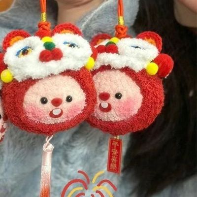 手工diy醒狮玩偶线团钩针loopy海狸团子材料小丑鱼可爱丑萌挂件