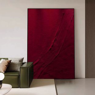 现代法式简约纯色抽象玄关喷绘挂画小众侘寂风轻奢客厅摆件装饰画