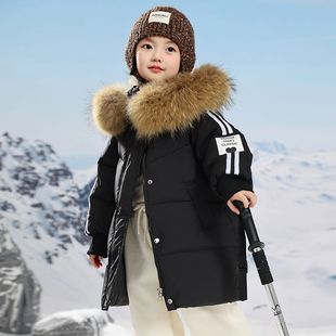 2024新款加厚男女小童冬季宝宝拜年服儿童羽绒服中长款羽绒丝服