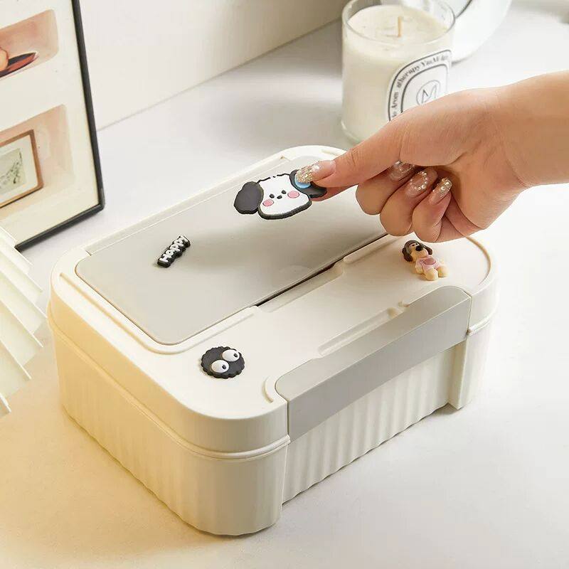 ins带盖桌面收纳盒防尘便签文具盒大容量分隔书桌笔筒杂物整理盒,收纳整理,桌面收纳盒,淘宝优惠券,粉丝福利购,淘宝优惠卷