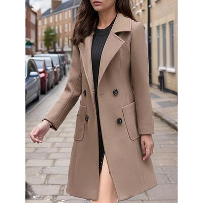 Women's Fashion Solid Color Open Front Jacket Turn down