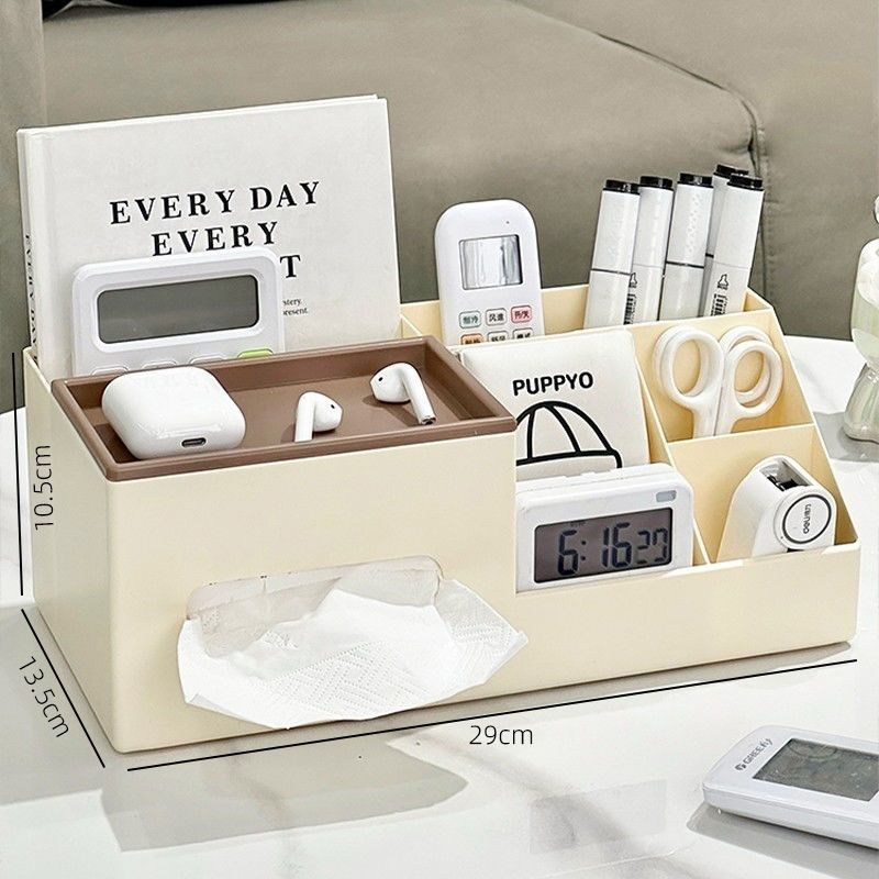 茶几上放的收纳盒新款桌面收纳盒餐巾纸抽纸盒家用客厅三合一茶几