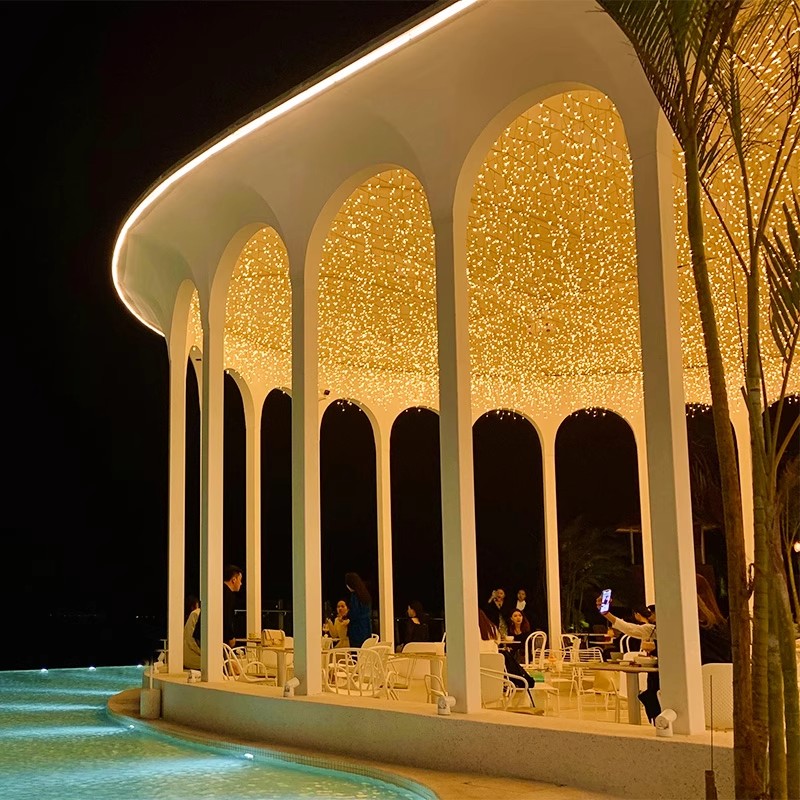 网红瀑布灯新款七彩流水灯太阳能户外氛围灯氛围灯2026高颜值灯串