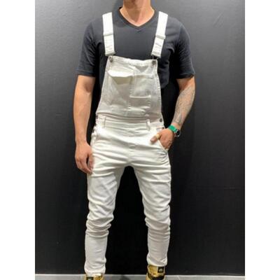 Men's Slim Fit Denim Bib Overalls Casual Jumpsuit with