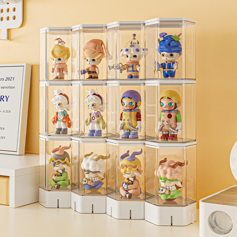 盲盒收纳展示架萌粒乐高积木透明防尘摆柜玩具公仔手办展示收纳盒,居家布艺,收纳盒,淘宝优惠券,粉丝福利购,淘宝优惠卷