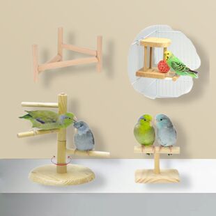 鹦鹉站杆架桌面多层互动可旋转豪华一体栖架三角站架称重架镜子