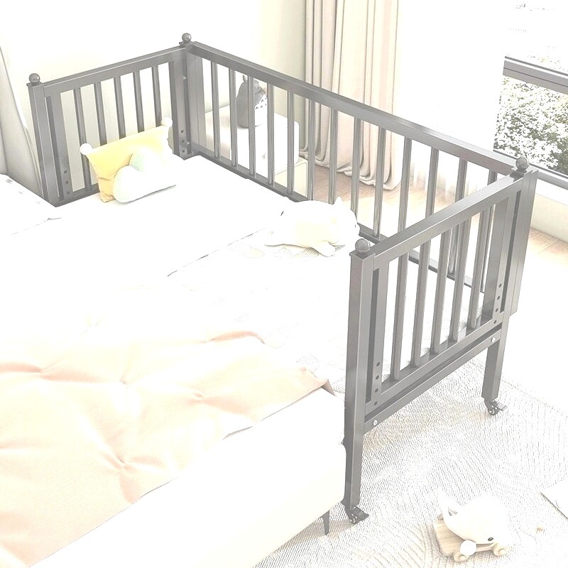 铁艺儿童床拼接床可移动婴儿床宝宝小床钢架单人床带万向轮拼接床