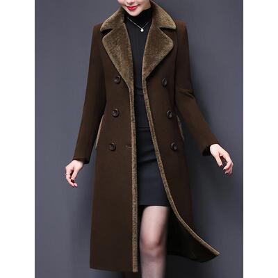Women's Double Breasted Lapel Mid Length