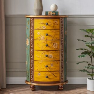 复古彩绘整装 欧式 饰收纳整理柜 椭圆z立柜装 五六玄关斗柜实木美式