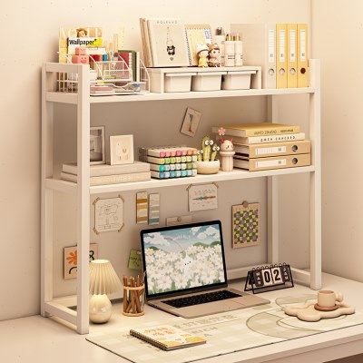 桌面多层简约书架多功能学生书桌上收纳置物架铁艺洞洞板可放桌面