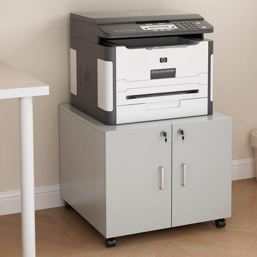 木质办公文件储物柜打印机柜子复印机工作台底座落地移动置物柜