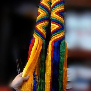 西藏纯手工 五彩哈达编织 藏式五彩金刚结（特大号）