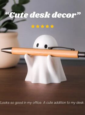 创意幽灵笔架办公家居桌面可爱小摆件树脂摆件万圣节送礼创意礼物