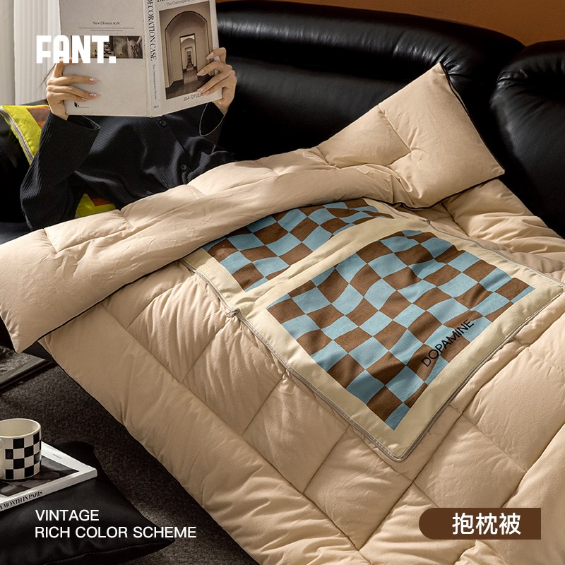 午后柏林午睡抱枕j被冬季加厚办公室可折叠被子车载两用二合一靠