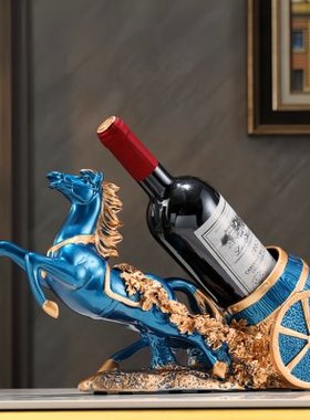 轻奢高档创意客厅玄关家用斜放葡萄酒架子酒柜装饰品马红酒架摆件