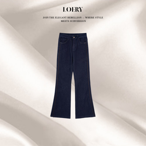 LOERY【主角牛仔】时尚百搭高腰显瘦阔腿牛仔裤256581