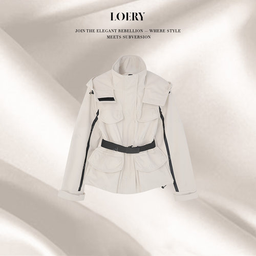 LOERY【户外猎装】巴恩风防风收腰工装冲锋衣10900