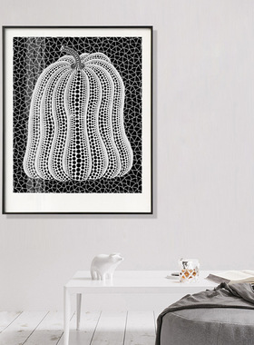 波点南瓜草间f弥生现代轻奢抽象玄关客厅装饰画橙色挂画样板间创