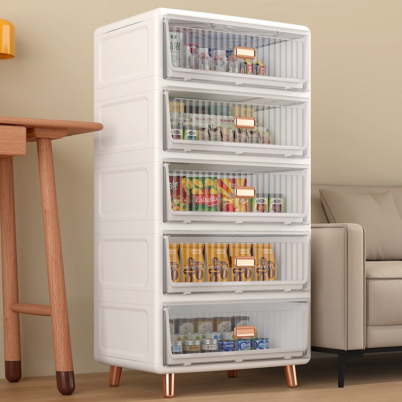 35cm面宽床头收纳柜抽屉式多层带轮子透明儿童宝宝玩具客厅储物柜