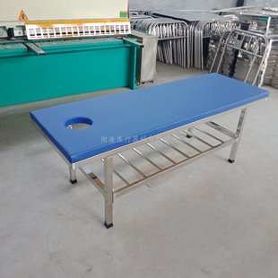 带轮不锈钢诊断床按摩检查床B超胃镜可移动医院用病床加厚老人用